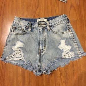 Hollister High Waisted Acid Washed Shorts